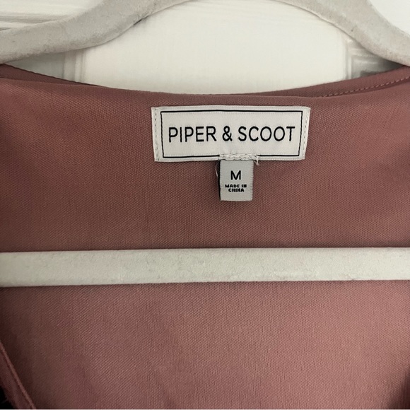 Piper & Scoot Mauve V-Neck Pocketed Maxi Dress Size Medium - Picture 6 of 7